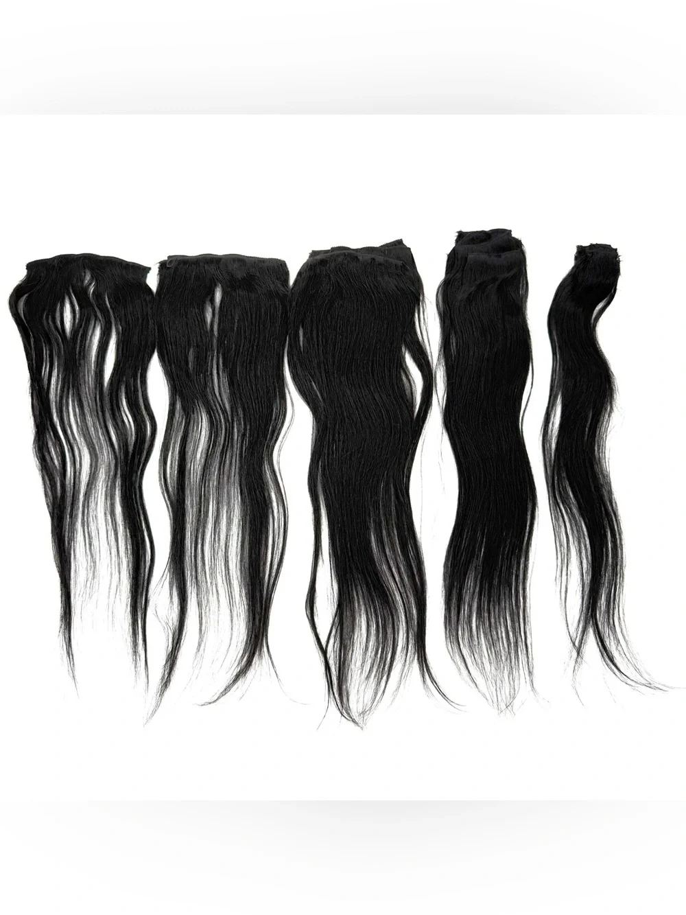 Real Human Hair Clip on Extensions 26” 26 inches Jet Black 246g Straight Hair